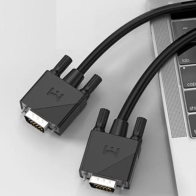 Alt view image 5 of 6 - Idealforce VGA (3+6) 15 Pin Male to Male Plug Computer Monitor Cable Wire Cord 1.5m 4.9FT,VGA cable, VGA to VGA cable, 15-pin VGA cable, male to male VGA,HD video cable