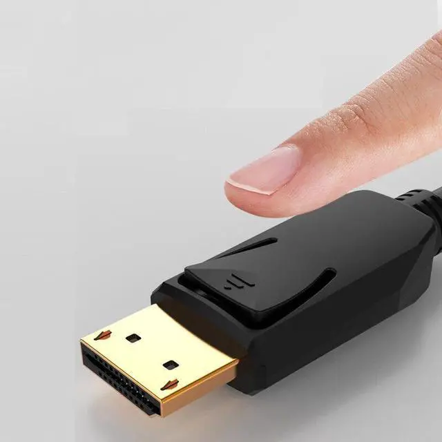 Alt view image 2 of 7 - Displayport to Display Port Cable DP Male to Male Cord 4K HD w/Latches 10ft