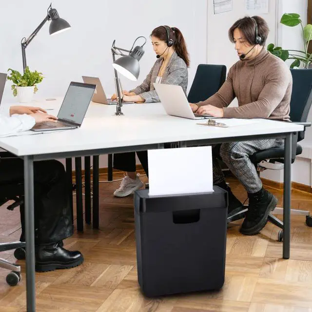 Alt view image 6 of 7 - Idealforce Office Shredder 6 Sheet Cut Paper Credit Card Shredder for Home Office with/ 2.5GAL student use, financial document shredding