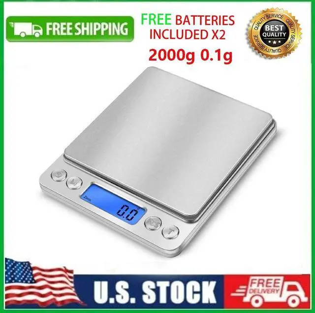 Alt view image 2 of 7 - Digital Scale 2000g x 0.1g Jewelry Gold Silver Coin Gram Pocket Size Herb Grain