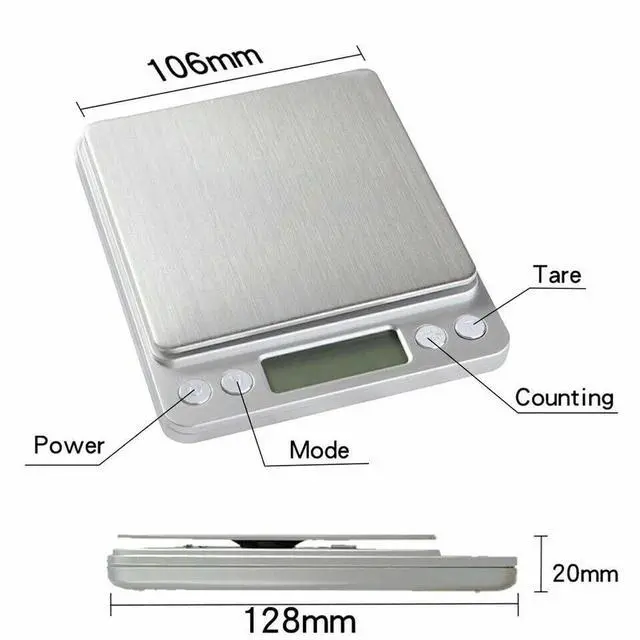 Alt view image 7 of 7 - Digital Scale 2000g x 0.1g Jewelry Gold Silver Coin Gram Pocket Size Herb Grain