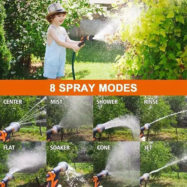 Alt view image 2 of 7 - Garden Hose Pipe Spray Gun Water Sprayer 8 Function Nozzle Multi Adjustable Heavy Duty 8 Spray Mode Garden Hose Nozzle for Lawn Car Washing Pet Cleaning Multi Adjustable