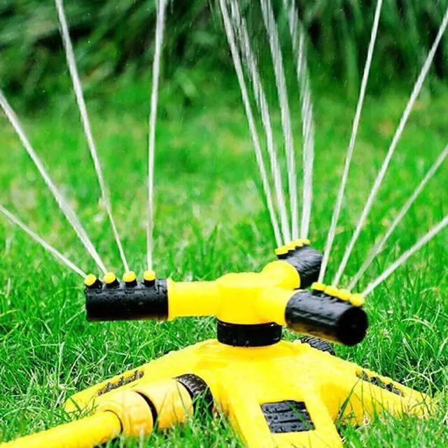 Alt view image 4 of 7 - 360° Automatic Rotating Garden Sprinkler, 3-Arms Lawn Sprinkler Yard Sprinkler Auto 360° Rotating Lawn Sprinkler 3 Arm Adjustabl Sprinkler Nozzle 360 Degree Automatic Rotating Water Spray Garden Lawn