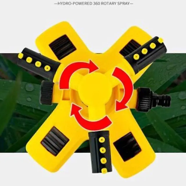 Alt view image 6 of 7 - 360° Automatic Rotating Garden Sprinkler, 3-Arms Lawn Sprinkler Yard Sprinkler Auto 360° Rotating Lawn Sprinkler 3 Arm Adjustabl Sprinkler Nozzle 360 Degree Automatic Rotating Water Spray Garden Lawn