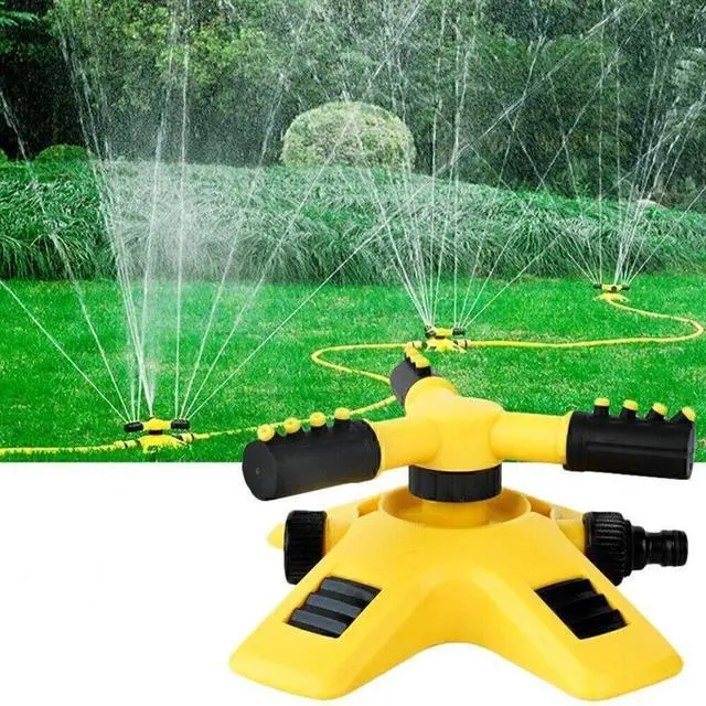 Alt view image 7 of 7 - 360° Automatic Rotating Garden Sprinkler, 3-Arms Lawn Sprinkler Yard Sprinkler Auto 360° Rotating Lawn Sprinkler 3 Arm Adjustabl Sprinkler Nozzle 360 Degree Automatic Rotating Water Spray Garden Lawn