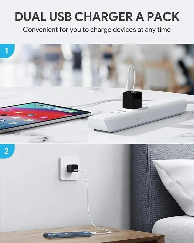 Alt view image 5 of 7 - Idealforce 2Pack 20W USBC Fast Wall Charger Cube Brick, TypeC Power Charging Block Adapter for iPhone, Android Phones & USBC Devices