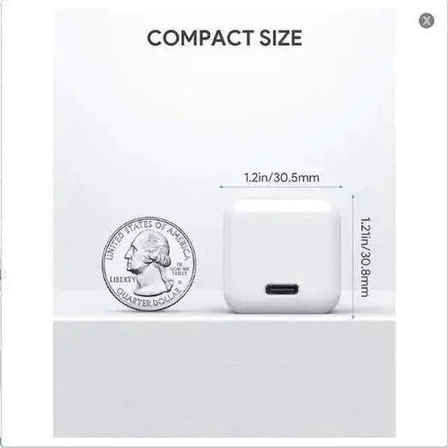 Alt view image 6 of 7 - Idealforce 2Pack 20W USBC Fast Wall Charger Cube Brick, TypeC Power Charging Block Adapter for iPhone, Android Phones & USBC Devices