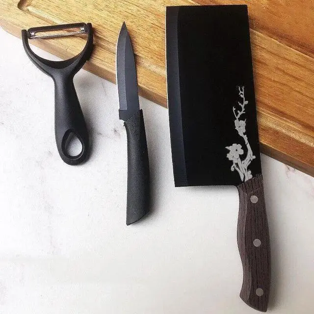 Main image of Idealforce 3Piece Stainless Steel Kitchen Knife Set, Includes Chef Knife, Paring Knife & Fruit Knife, UltraSharp Blades, Ergonomic Handle for Home Kitchen Meal Prep