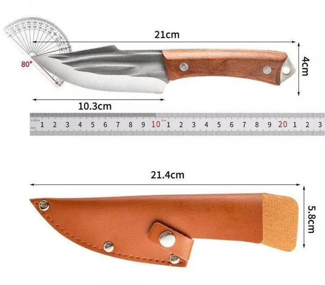 Alt view image 3 of 7 - Idealforce Mini Pocket Knife, Stainless Steel Blade Outdoor Survival Knife with Leather Case, Portable Fruit Knife for Camping Hiking & Keyring Use