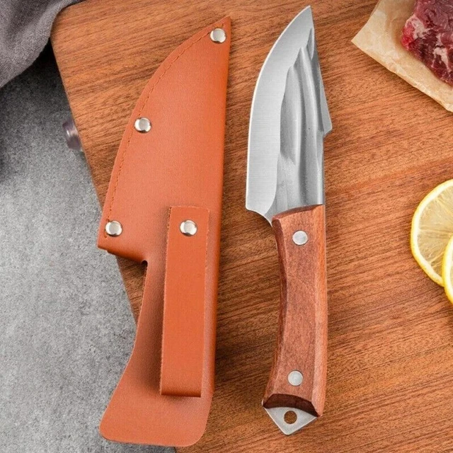 Alt view image 6 of 7 - Idealforce Mini Pocket Knife, Stainless Steel Blade Outdoor Survival Knife with Leather Case, Portable Fruit Knife for Camping Hiking & Keyring Use