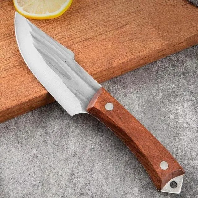 Alt view image 4 of 7 - Idealforce Mini Pocket Knife, Stainless Steel Blade Outdoor Survival Knife with Leather Case, Portable Fruit Knife for Camping Hiking & Keyring Use