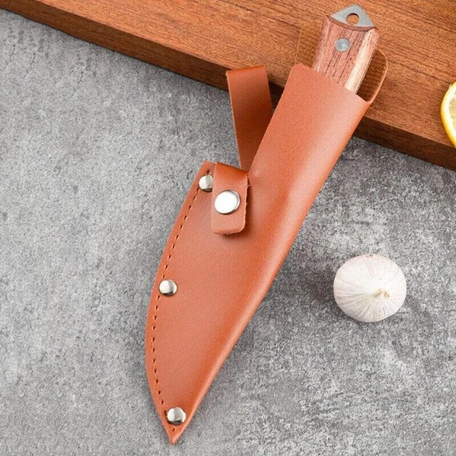 Alt view image 7 of 7 - Idealforce Mini Pocket Knife, Stainless Steel Blade Outdoor Survival Knife with Leather Case, Portable Fruit Knife for Camping Hiking & Keyring Use