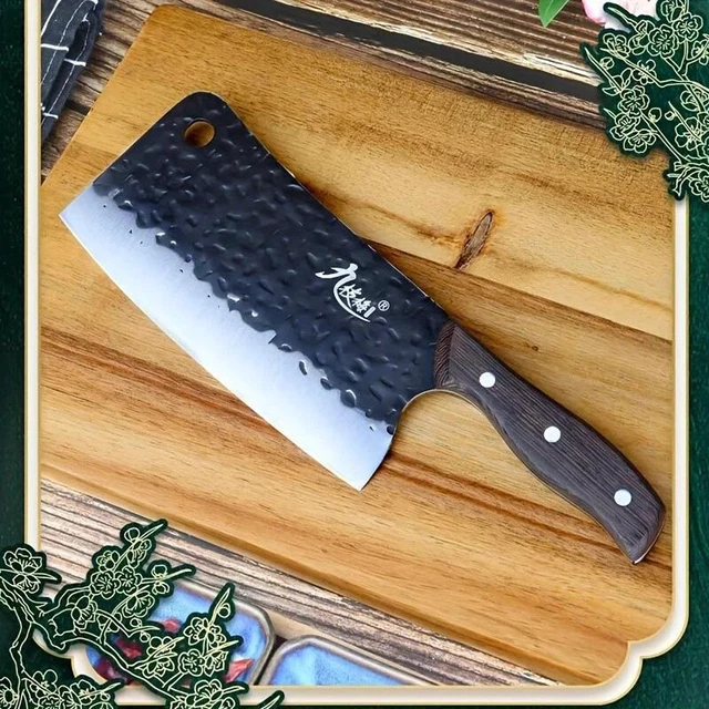 Alt view image 5 of 5 - Idealforce HeavyDuty Meat Bone Cleaver Knife, HandForged Multipurpose Butcher Tool, Effortless Meat & Bone Cutting for Home Kitchen Use