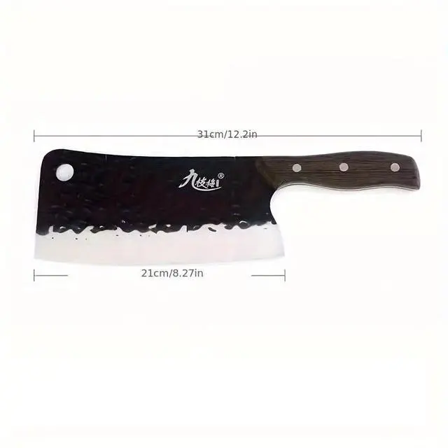 Alt view image 2 of 5 - Idealforce HeavyDuty Meat Bone Cleaver Knife, HandForged Multipurpose Butcher Tool, Effortless Meat & Bone Cutting for Home Kitchen Use