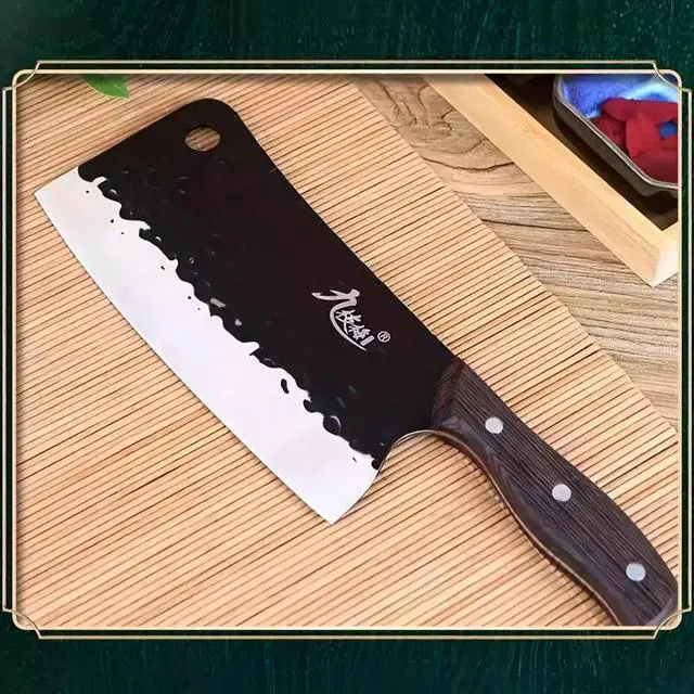 Alt view image 4 of 5 - Idealforce HeavyDuty Meat Bone Cleaver Knife, HandForged Multipurpose Butcher Tool, Effortless Meat & Bone Cutting for Home Kitchen Use