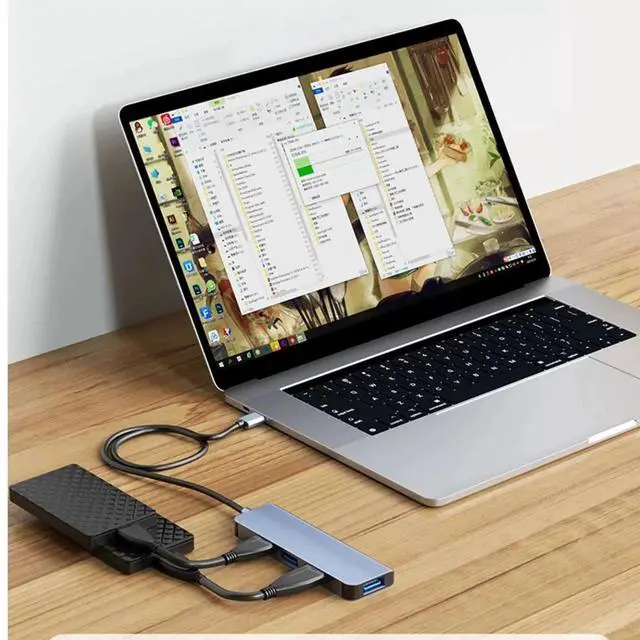 Alt view image 4 of 6 - Idealforce 4Port USB 3.0 Hub Splitter, 5Gbps High Speed MultiPort Adapter with LED Indicator, Data Transfer & Charging Supported for PC, Mac, Laptop, Desktop Computer, LOT