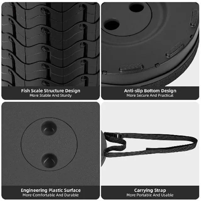 Alt view image 4 of 7 - Idealforce Upgraded Collapsible Stool, 400lbs Max Weight, Lightweight But Sturdy, Portable Retractable Folding Telescoping Foldable Camping Stool for Adults Outdoor Fishing Hiking Travel BBQ
