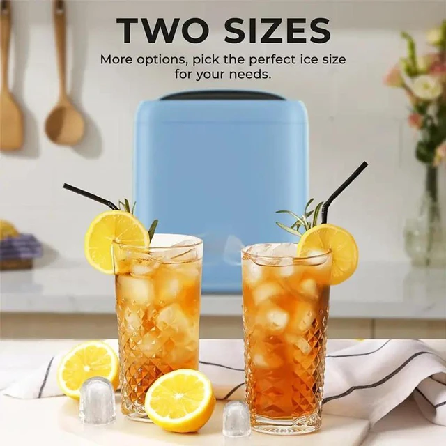 Alt view image 7 of 7 - Idealforce 1-Pack Countertop Ice Maker produces 33 lbs of bullet/crushed ice in 24 hours, includes ice basket & scoop. Ideal for homes, offices, bars, and RVs. portable ice maker Green