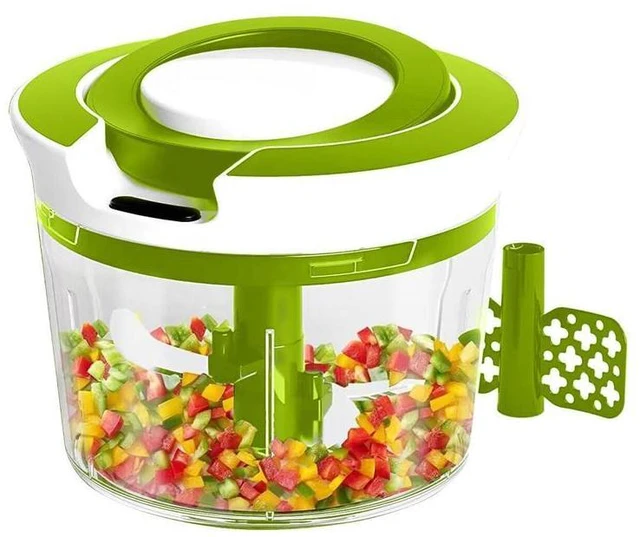 Main image of Idealforce Manual Food Processor Vegetable Chopper, Portable Hand Pull String Garlic Mincer Onion Cutter for Veggies, Ginger, Fruits, Nuts, Herbs, etc green 900ml