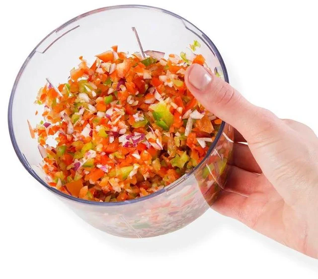 Alt view image 3 of 7 - Idealforce Manual Food Processor Vegetable Chopper, Portable Hand Pull String Garlic Mincer Onion Cutter for Veggies, Ginger, Fruits, Nuts, Herbs, etc green 900ml