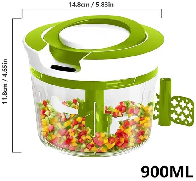 Alt view image 7 of 7 - Idealforce Manual Food Processor Vegetable Chopper, Portable Hand Pull String Garlic Mincer Onion Cutter for Veggies, Ginger, Fruits, Nuts, Herbs, etc green 900ml