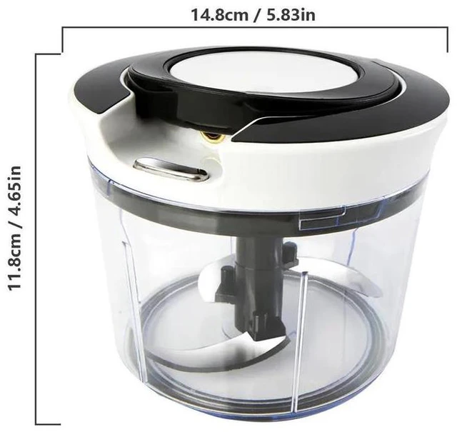 Alt view image 7 of 7 - Idealforce Manual Food Processor Vegetable Chopper, Portable Hand Pull String Garlic Mincer Onion Cutter for Veggies, Ginger, Fruits, Nuts, Herbs, etc Black 400ml