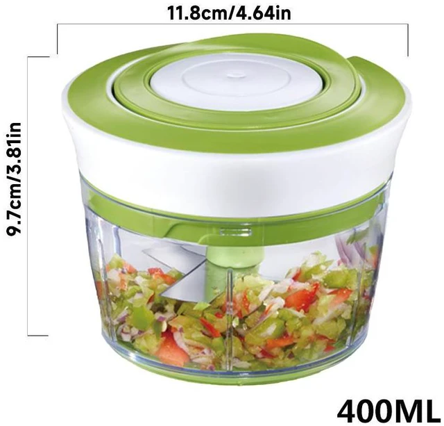 Alt view image 7 of 7 - Idealforce Manual Food Processor Vegetable Chopper, Portable Hand Pull String Garlic Mincer Onion Cutter for Veggies, Ginger, Fruits, Nuts, Herbs, etc green 400ml