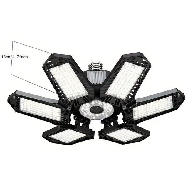 Alt view image 6 of 6 - Idealforce 100W Garage Light 2Pack, 10000LM 6500K LED Shop Lights, Garage Lights Ceiling Led with 6+1 Deformable Panels, Screw in E26/E27 Socket Bulb for Warehouse, Workshop, Basement, Barn Lighting