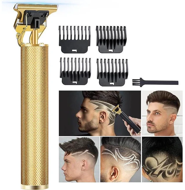 Main image of Idealforce Mens Hair Clippers, Electric T Blade Trimmer Grooming Trimmer, 0 mm Baldheaded Hair Clippers for Men,Cordless USB Rechargeable Hair Beard Trimmer,Gold
