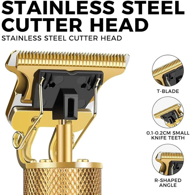 Alt view image 7 of 7 - Idealforce Mens Hair Clippers, Electric T Blade Trimmer Grooming Trimmer, 0 mm Baldheaded Hair Clippers for Men,Cordless USB Rechargeable Hair Beard Trimmer,Gold