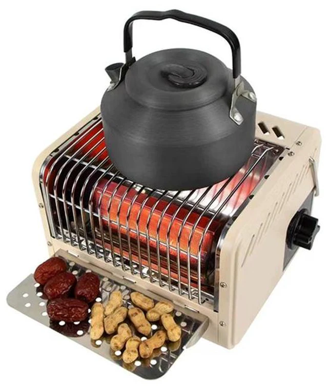 Alt view image 3 of 7 - Idealforce 3 in 1 Portable Heater and Stove, 5200BTU Camping tent heater, Outdoor Camping Gas Stove with Shelf for Storage,Adjustable Temperature Camping Heaters for Tent, Fishing, Hiking, Trekking