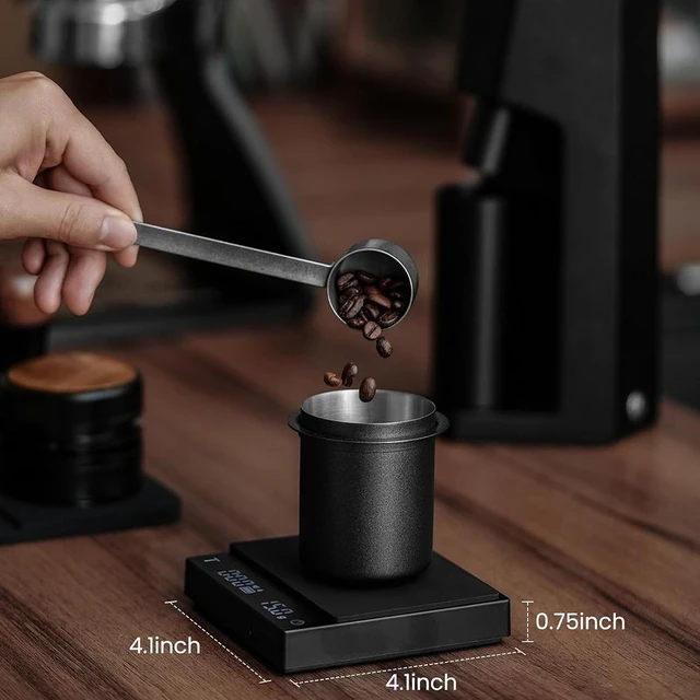 Alt view image 7 of 7 - Idealforce Mini coffee scale with timer, rechargeable espresso scale with gravity sensing. 2kg capacity / 0.1g precision. Ideal for espresso and pour-over coffee, portable digital kitchen scale, black