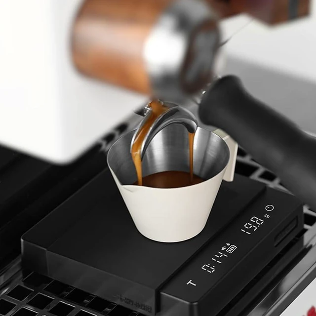 Alt view image 4 of 7 - Idealforce Mini coffee scale with timer, rechargeable espresso scale with gravity sensing. 2kg capacity / 0.1g precision. Ideal for espresso and pour-over coffee, portable digital kitchen scale, black