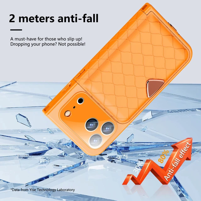 Alt view image 5 of 7 - Redpepper IP68 Waterproof Case, iPhone 17 Full Body Rugged Shockproof Cover with Built-in Screen Protector, Magnetic Card Slot & Makeup Mirror Wallet Phone Case Iphone 17 Pro Orange