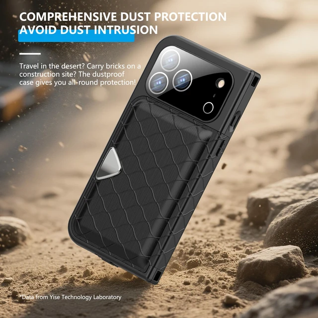 Alt view image 4 of 7 - Redpepper IP68 Waterproof Case, iPhone 17 Full Body Rugged Shockproof Cover with Built-in Screen Protector, Magnetic Card Slot & Makeup Mirror Wallet Phone Case Iphone 17 Pro Max Black