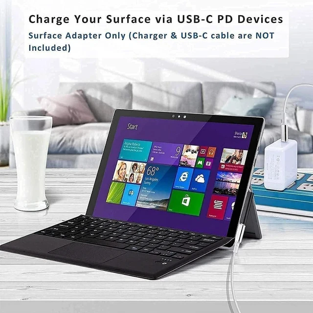 Alt view image 3 of 7 - Idealforce Surface Connect to USB TypeC PD 45W Charging Adapter Converter Cable, USBC PD Charger Adapter Compatible with Microsoft Surface Pro 3 4 5 6 7 8, Surface Go