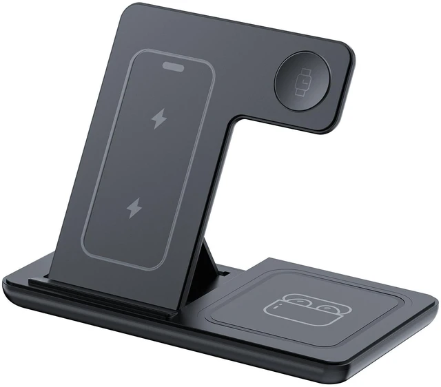 Main image of Idealforce 3in1 MagSafe Magnetic Fast Wireless Charging Station, Charger Stand for iPhone 16 15, iWatch & AirPods, Apple MultiDevice Wireless Charger