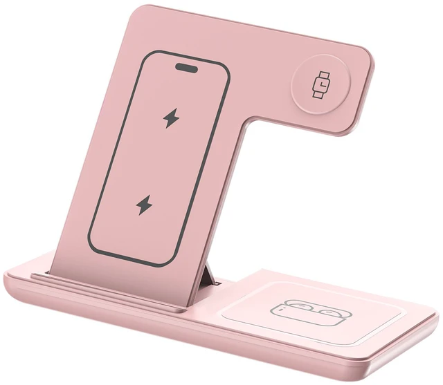 Main image of Idealforce 3 in 1 Fast Magnetic Wireless Charging Station for iPhone 16 15 iWatch AirPods Mag-Safe Charger Stand Wireless Charger for iPhone AirPods & iWatch USA 3 in 1 Wireless Charger