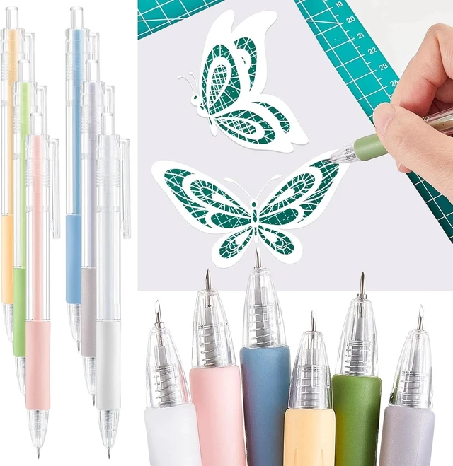 Alt view image 3 of 7 - Idealforce 6Pcs Art Cutting Knife Pen, Paper Cutter & Carving Tool Kit, Precision Craft Tools for DIY Handmade Artwork
