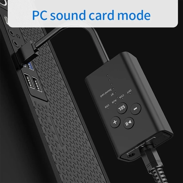 Alt view image 3 of 7 - Idealforce Bluetooth 5.2 Audio Receiver Adapter, USB Stereo Music Converter with Fiber Optical, Coaxial & AUX for PC Windows 7/8/10