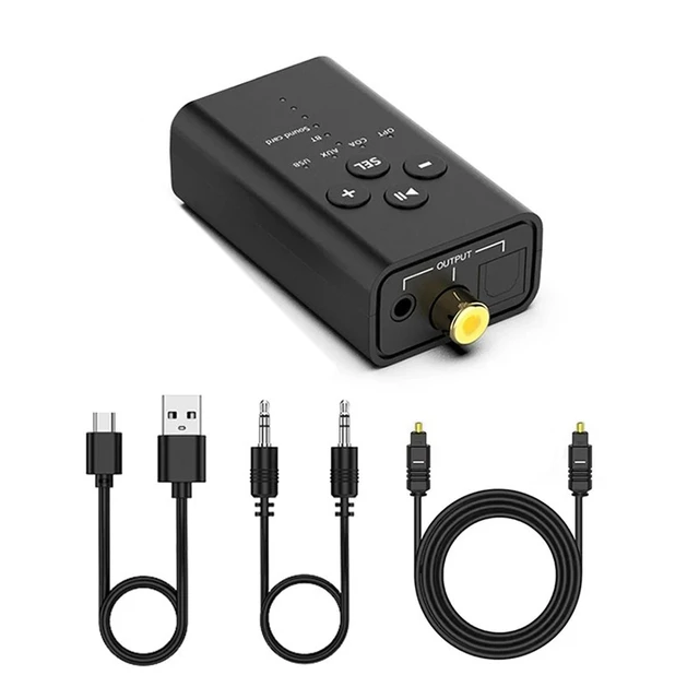 Alt view image 2 of 7 - Idealforce Bluetooth 5.2 Audio Receiver Adapter, USB Stereo Music Converter with Fiber Optical, Coaxial & AUX for PC Windows 7/8/10