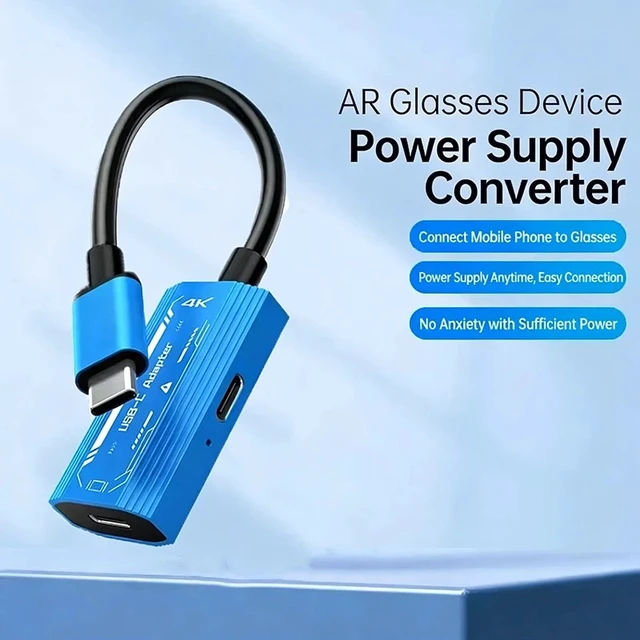 Alt view image 2 of 7 - Idealforce 2in1 USBC Adapter Hub for AR Smart Glasses, 4K 60Hz Video Output & TypeC 100W PD Fast Charging
