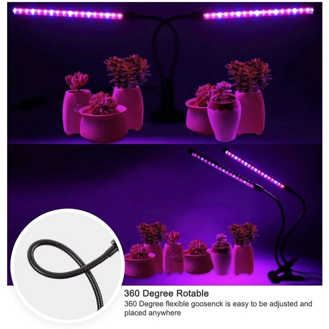 Alt view image 5 of 7 - Idealforce 2Heads LED Grow Light Full Spectrum Plant Growing Lamp for Indoor House Plants Hydroponics US Plug