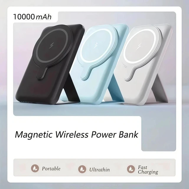 Alt view image 9 of 11 - Idealforce White 5000mAh MagSafe Foldable Magnetic Power Bank for iPhone 17/16/15/14 Pro Max - Wireless Portable Charger Battery Pack, Fast Charging External Cell Phone Accessory