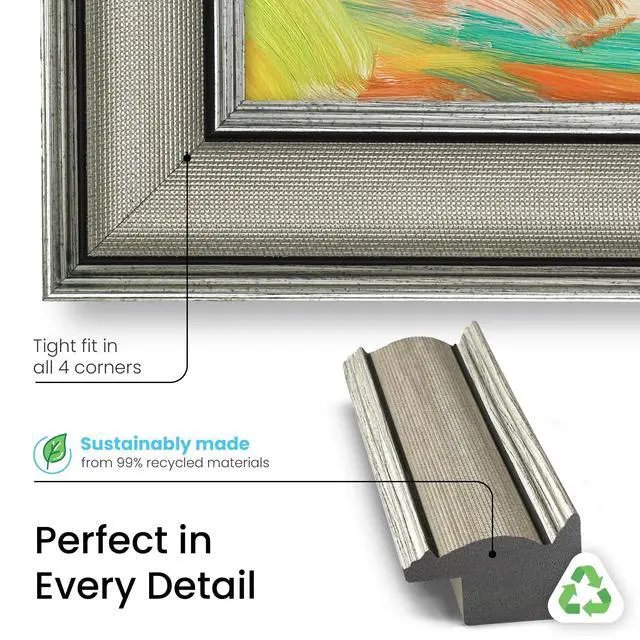 Alt view image 5 of 5 - Industrial Nickel 55" Slim Deco TV Frame - Compatible ONLY with Samsung The Frame TVs (Fits 2021-2026, LS03A, LS03B, LS03C, LS03D, LS03FA)