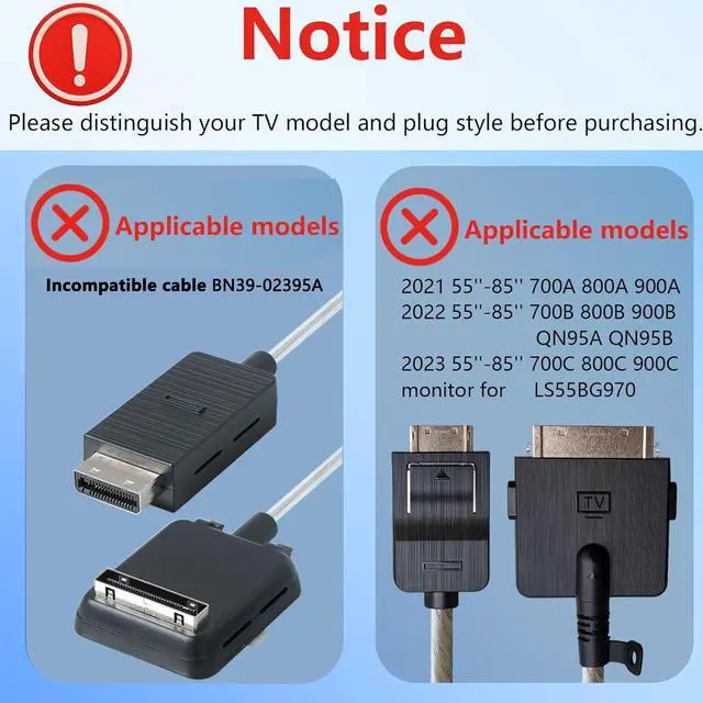 Alt view image 3 of 5 - 2.5m /8.2ft BN39-02903A One Connect Cable Compatible with Samsung S95C S95D S95F Series OLED 4K TV (2023 S95CAF, 2024 S95DAF, 2025 S95FAF)