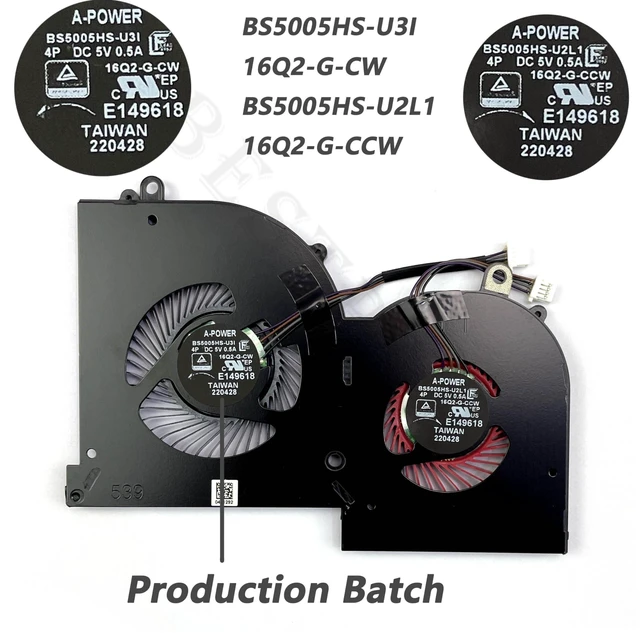 Alt view image 5 of 5 - BestParts New Genuine CPU+GPU Cooling Fan Replacement for MSI GS65 Stealth Thin, P/N: MS-16Q2 MS-16Q3, 16Q2-CPU 16Q2-G-CCW (Note: Only fits ''Thin'' Series)