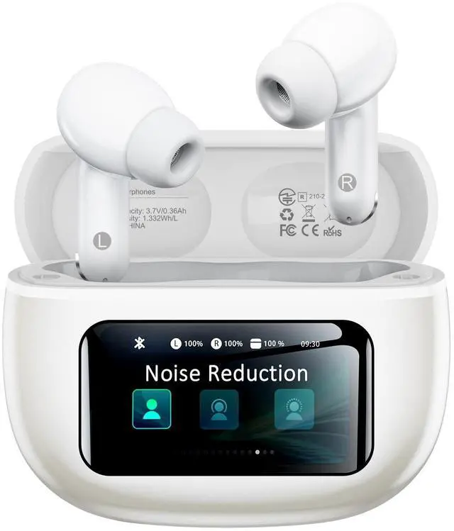 Main image of Wireless Earbuds, Ear Buds Active Noise Cancelling with Charging Case, 6.0 Bluetooth Earbuds with AI Clear Calls, 40H Playtime for Sports & Working, Stereo Sound Headphones for iPhone/Android/i