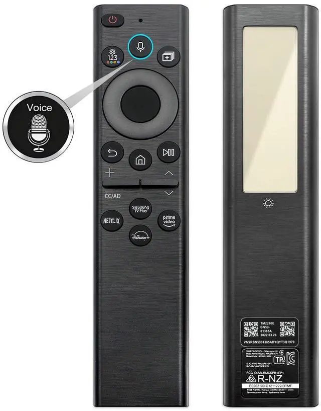 Main image of BN59-01385A TM2280E Solar Charging Voice Remote, USB-C Rechargeable Compatible with Samsung Smart TV 2019-2025
