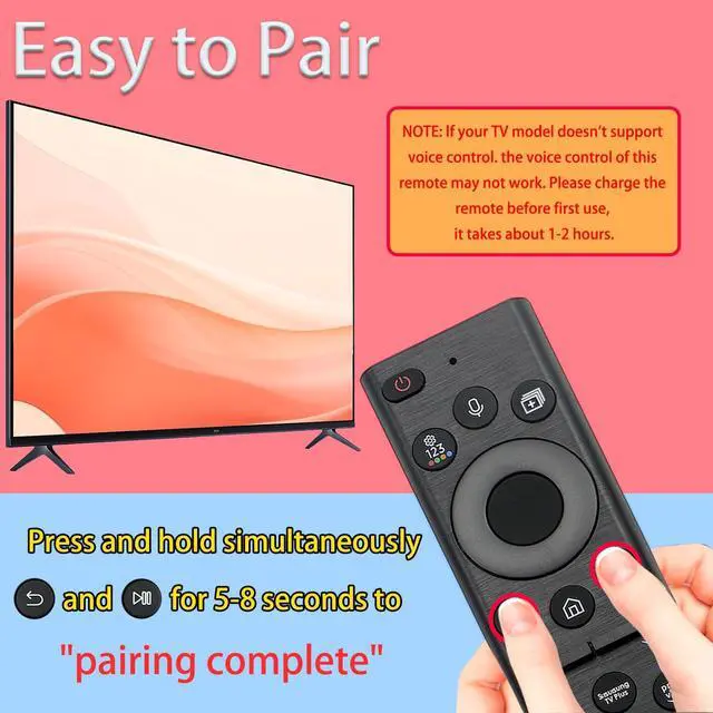 Alt view image 3 of 5 - BN59-01385A TM2280E Solar Charging Voice Remote, USB-C Rechargeable Compatible with Samsung Smart TV 2019-2025